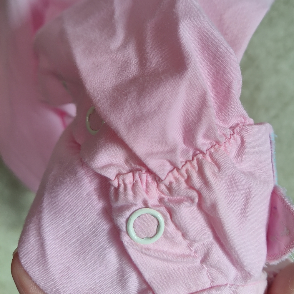 Vintage Mayfair Footed Romper 0-6 Month Kitten Cat Pink Lace Americana Peter Pan - Picture 15 of 15
